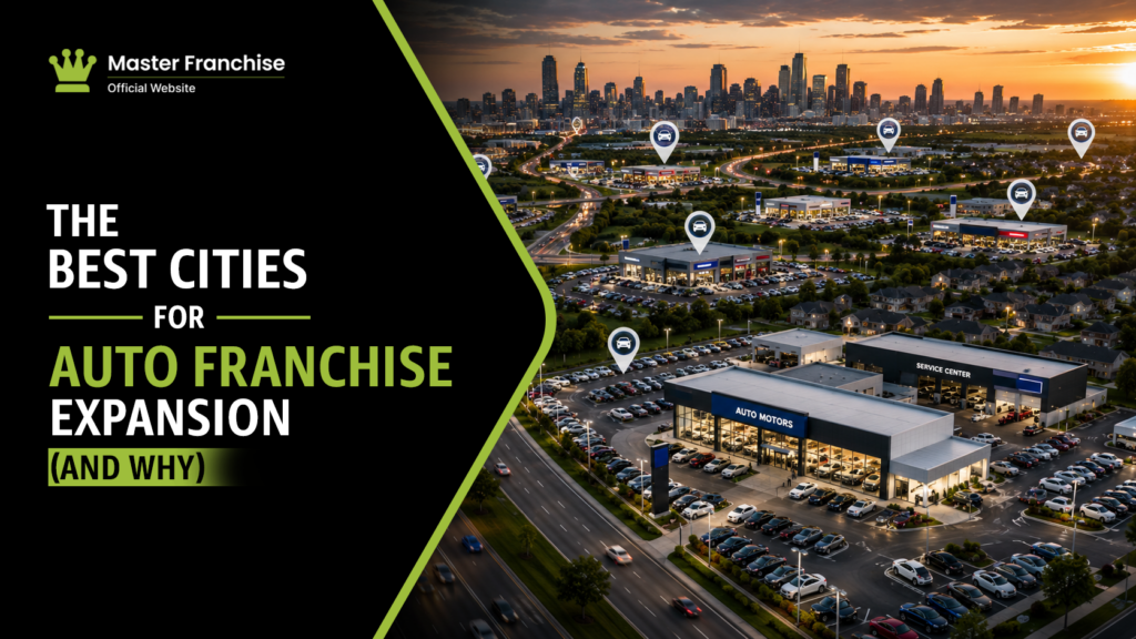 Best cities auto franchise expansion territory selection.