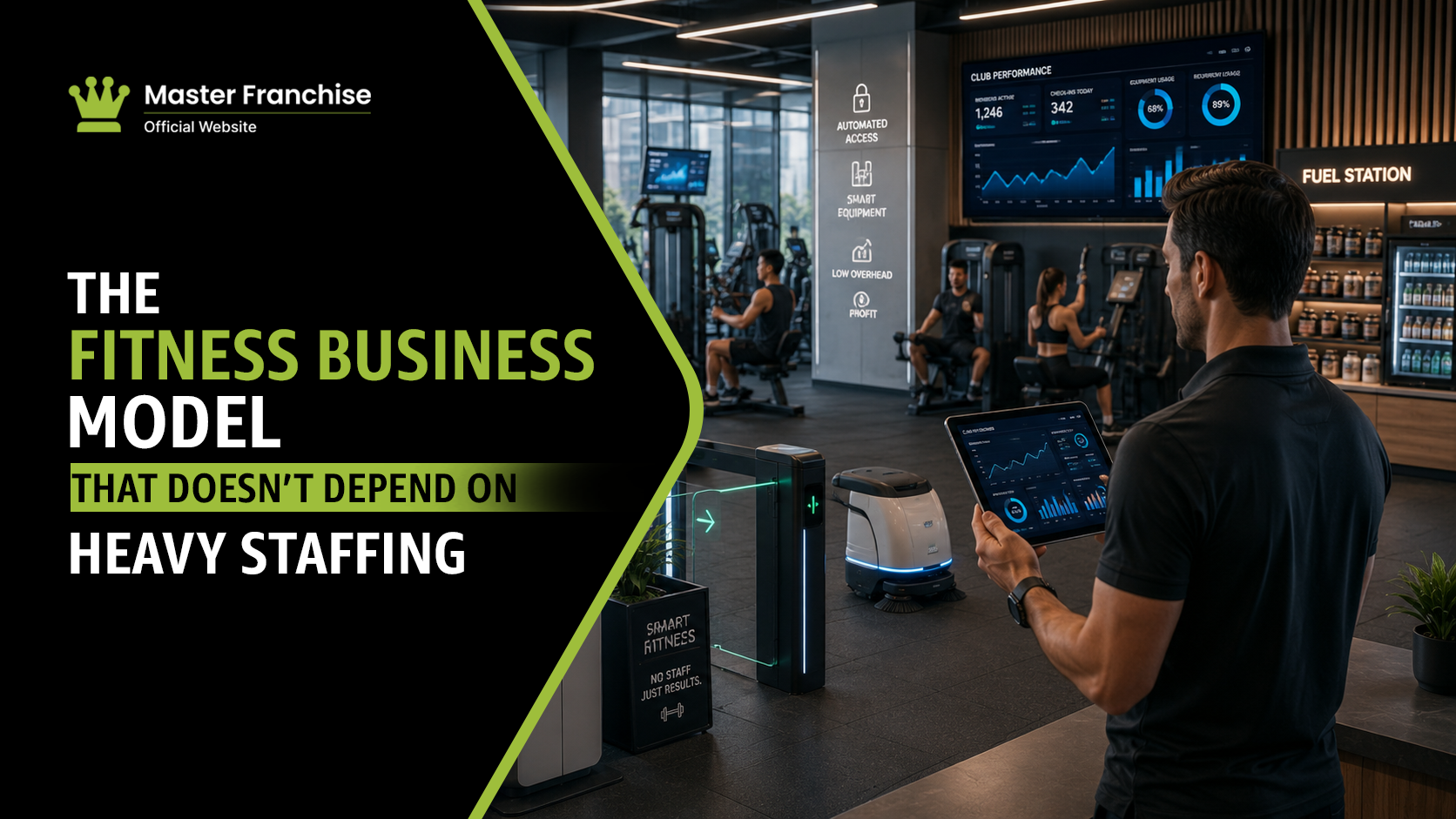 Fitness franchise model without heavy staffing EMS.