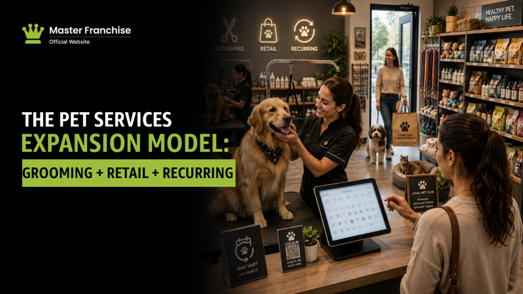 Pet services expansion model grooming retail recurring.