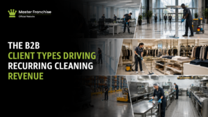 Commercial cleaning recurring B2B contract revenue.