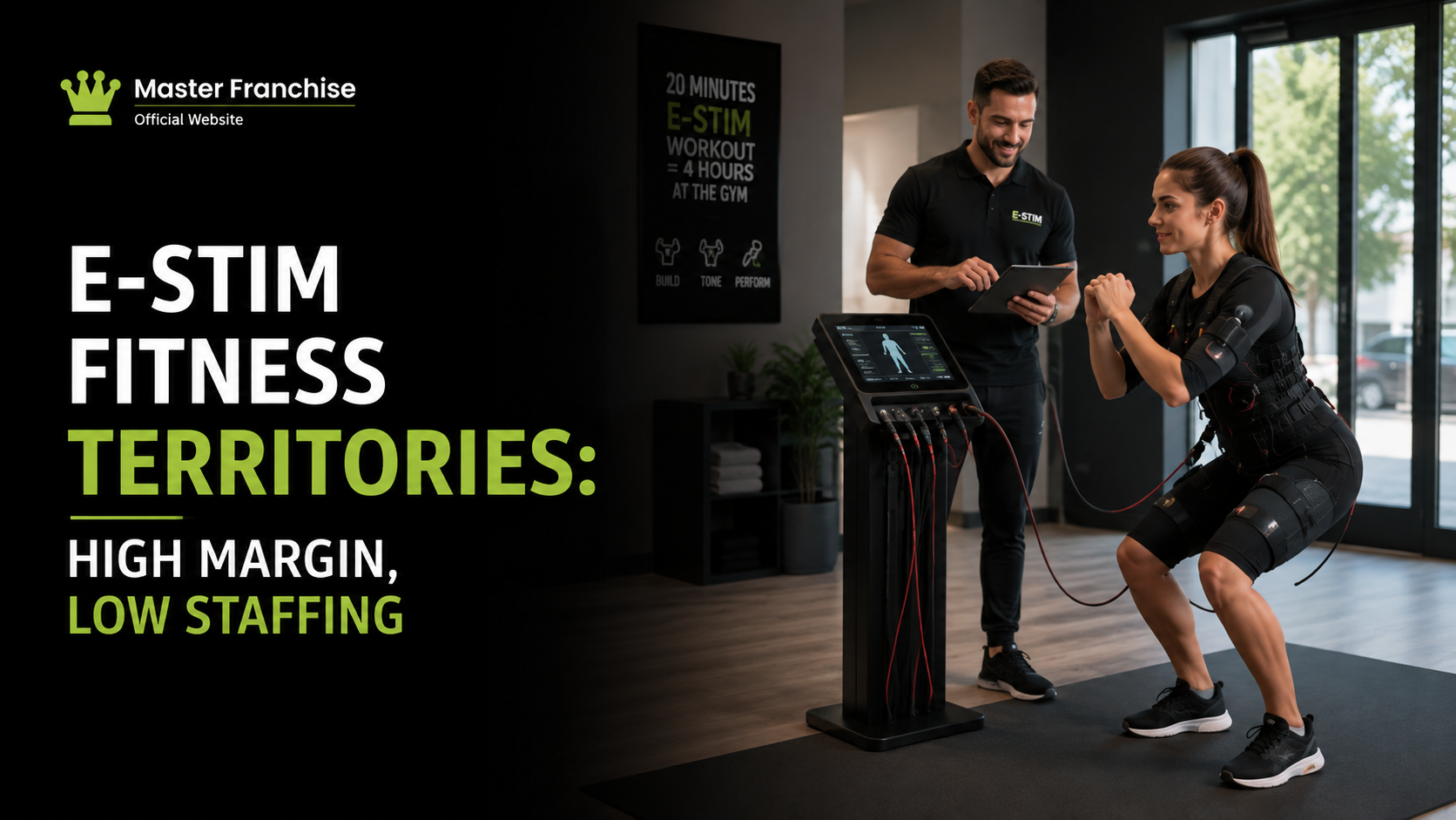 E-stim fitness franchise territory high margin low staffing.