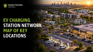EV charging station network map key locations.