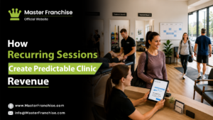 Mental health clinic recurring session revenue.