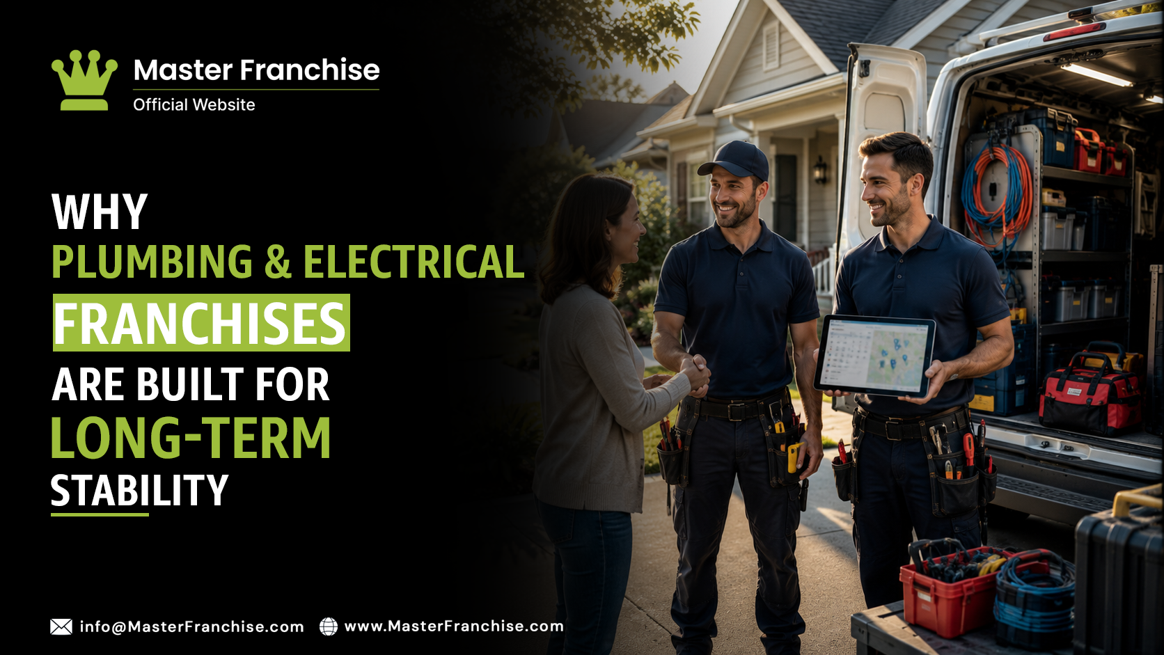 Plumbing electrical franchise territory long term stability.