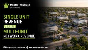 Single unit versus multi-unit franchise revenue comparison.