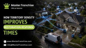 Restoration franchise response time improving with territory density.
