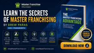 The Master Franchising Advantage by Drew Paras showcasing franchise investment guidance and financial freedom strategies.